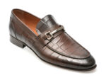 Mocasini eleganti ALDO maro, ESCO 201, din piele croco