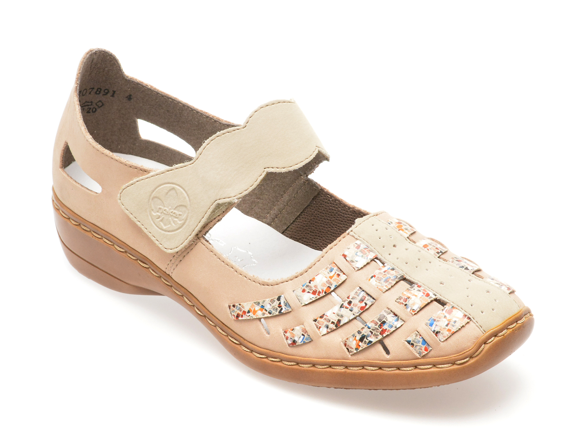 Pantofi RIEKER bej, 41369, din piele naturala