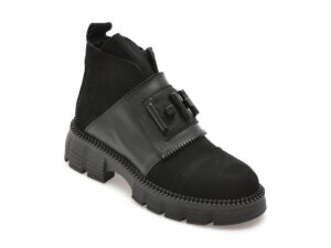 Ghete EPICA negre, 4005063, din piele intoarsa