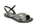 Sandale EPICA negre, W3567, din piele naturala