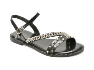 Sandale EPICA negre, W3567, din piele naturala