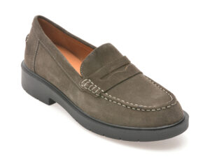 Mocasini GEOX gri, D25QRA, din piele intoarsa