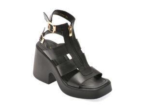 Sandale EPICA negre, 1763684, din piele naturala