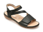 Sandale RIEKER negre, 65964, din piele naturala