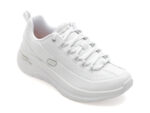 Pantofi sport SKECHERS albi, ARCH FIT 2.0, din piele naturala