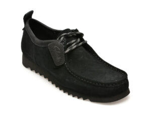 Mocasini CLARKS negri, WALLABEE FTRE LO, din piele intoarsa