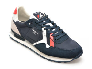 Pantofi sport PEPE JEANS bleumarin, BRIT ROAD, din material textil