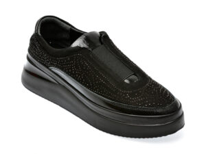 Pantofi IMAGE negri, 1069348, din piele intoarsa