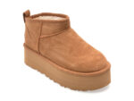 Ghete UGG maro, CLASSIC NOVELTY, din piele intoarsa