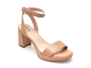 Sandale CLARKS nude, AMBYR LYN BAY, din piele naturala