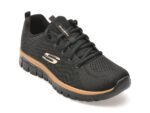 Pantofi sport SKECHERS negri, GRACEFUL, din material textil