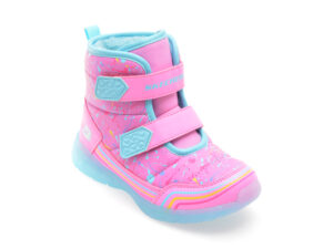 Ghete SKECHERS roz, ILLUMI-BRIGHTS, din piele ecologica