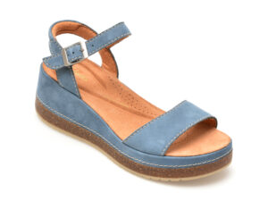 Sandale CLARKS albastre, KASSANDA LILY, din nabuc