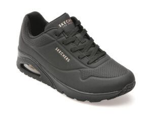Pantofi sport SKECHERS negri, UNO, din piele ecologica