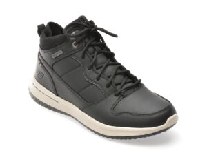 Ghete SKECHERS negre, DELSON, din piele naturala