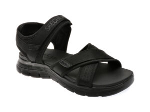 Sandale SKECHERS negre, FLEX APPEAL 4.0, din material textil