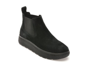 Ghete GEOX negre, D46XFD, din piele intoarsa