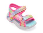 Sandale SKECHERS roz, UNICORN DREAMS SANDAL, din material textil