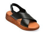 Sandale IMAGE negre, 4904, din piele naturala