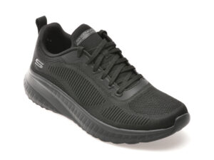 Pantofi sport SKECHERS negri, BOBS SQUAD CHAOS, din material textil