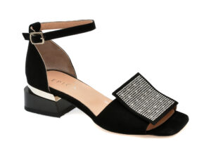 Sandale EPICA negre, 367948, din piele intoarsa