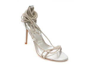 Sandale elegante ALDO argintii, MARLY 040, din piele ecologica