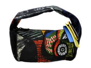 Poseta DESIGUAL neagra, SAXA21, din material textil