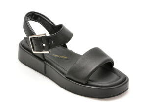 Sandale CLARKS negre, ALDA STRAP, din piele naturala