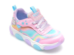 Pantofi sport SKECHERS roz, MIGHTY GLOW, din piele ecologica