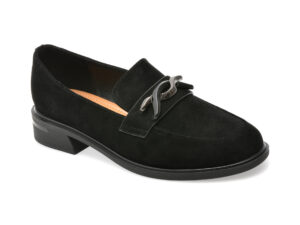 Mocasini EPICA negri, V997, din piele intoarsa