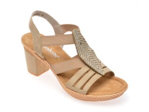 Sandale RIEKER bej, 66526, din piele ecologica