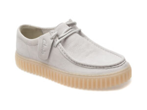 Mocasini CLARKS albi, TORHLO, din piele naturala