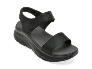 Sandale SKECHERS negre, D LUX WALKER, din material textil
