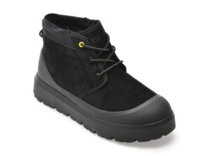 Ghete UGG negre, HERITAGE WEATHER HYBRID, din piele intoarsa
