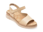 Sandale SUAVE bej, 12528, din piele naturala