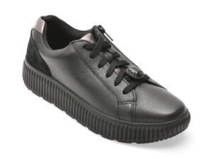 Pantofi GEOX negri, D46XFG, din piele naturala