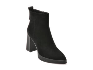 Botine EPICA negre, H478B, din piele intoarsa