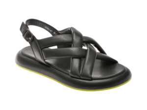 Sandale IMAGE negre, 45, din piele naturala