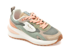 Pantofi sport PEPE JEANS verzi, LS60013, din material textil