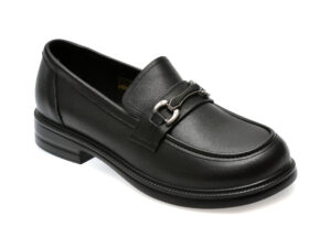 Mocasini IMAGE negri, 3709801, din piele naturala