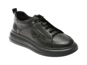 Pantofi OTTER negri, 30301, din piele naturala