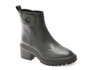 Ghete EPICA negre, 1F6367, din piele naturala