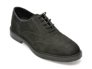 Pantofi OTTER negri, EF88, din nabuc