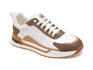 Pantofi OTTER albi, 40003, din piele naturala