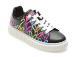 Pantofi sport SKECHERS negri, HI RIDGE, din piele ecologica