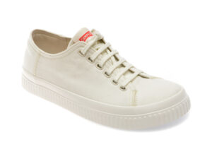 Pantofi CAMPER albi, PEU RODA, din material textil