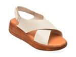 Sandale IMAGE albe, 4904, din piele naturala