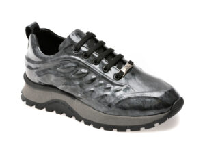Pantofi EPICA gri, 279076, din piele naturala lacuita