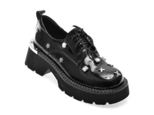 Pantofi GRYXX negri, Z0105, din piele naturala lacuita