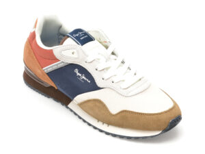 Pantofi sport PEPE JEANS maro, LONDON CLASS, din material textil